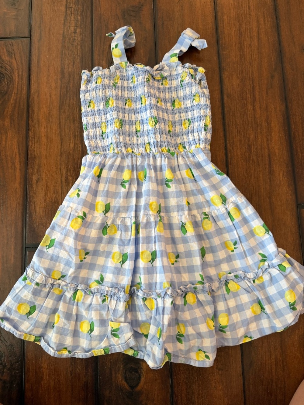 Janie and Jack Lemon Blue Gingham Dress Size 7